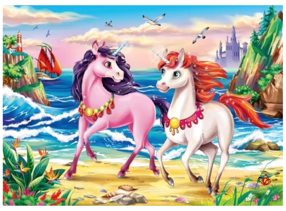 RAVENSBURGER Puzzle Jednorožce na pláži 35 dielikov