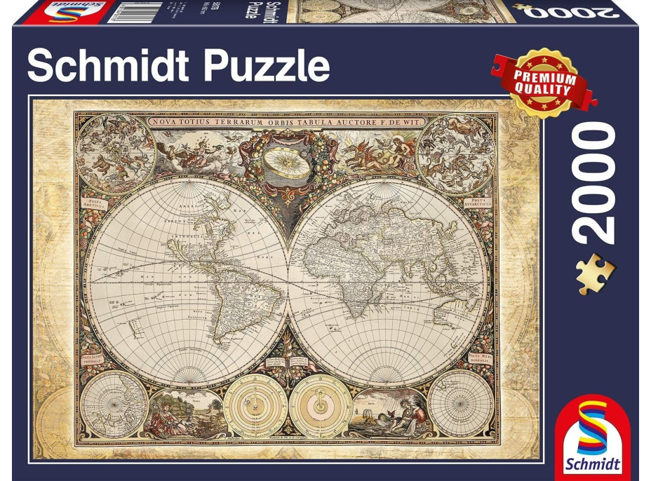 SCHMIDT Puzzle Historická mapa sveta 2000 dielikov