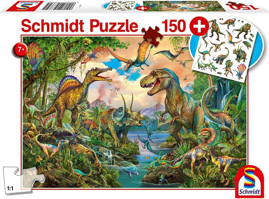 SCHMIDT Puzzle Dinosaury 150 dielikov + darček (tetovačky)