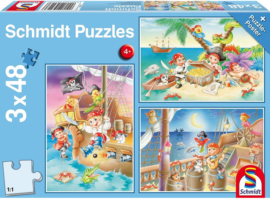 SCHMIDT Puzzle Piráti 3x48 dielikov