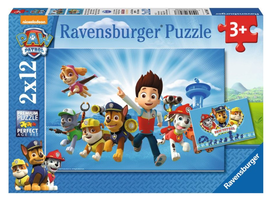 RAVENSBURGER Puzzle Ryder a labková patrola 2x12 dielikov