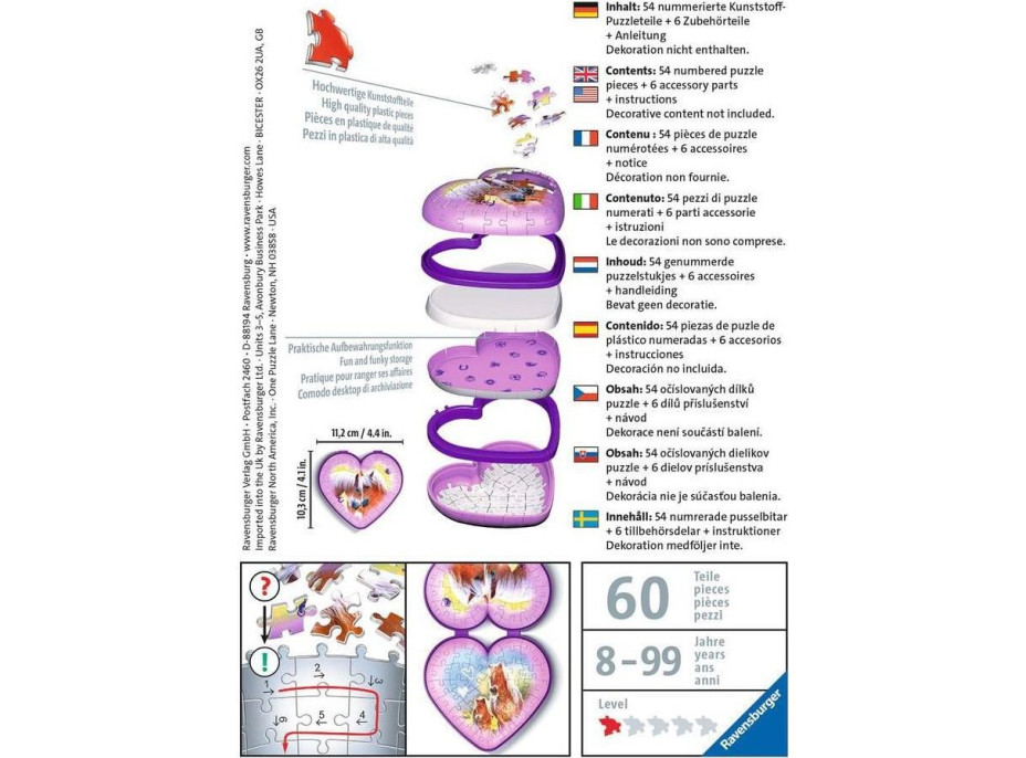 RAVENSBURGER 3D puzzle Srdce Kone 54 dielikov