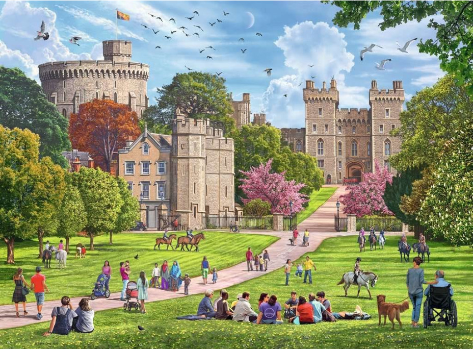 RAVENSBURGER Puzzle Kráľovskej rezidencie, Veľká Británia 4x500 dielikov