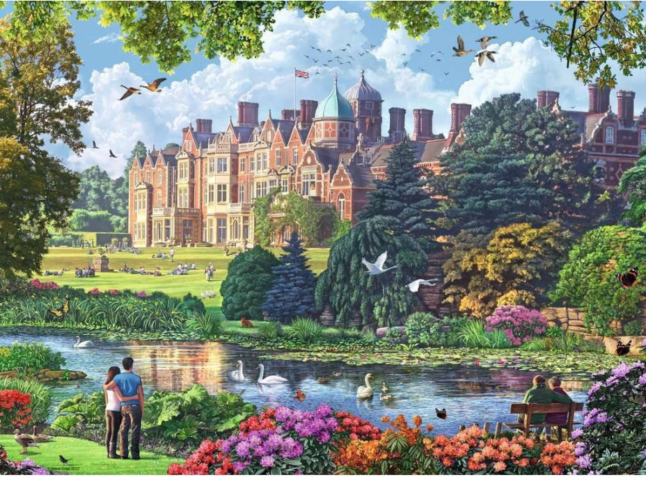 RAVENSBURGER Puzzle Kráľovskej rezidencie, Veľká Británia 4x500 dielikov