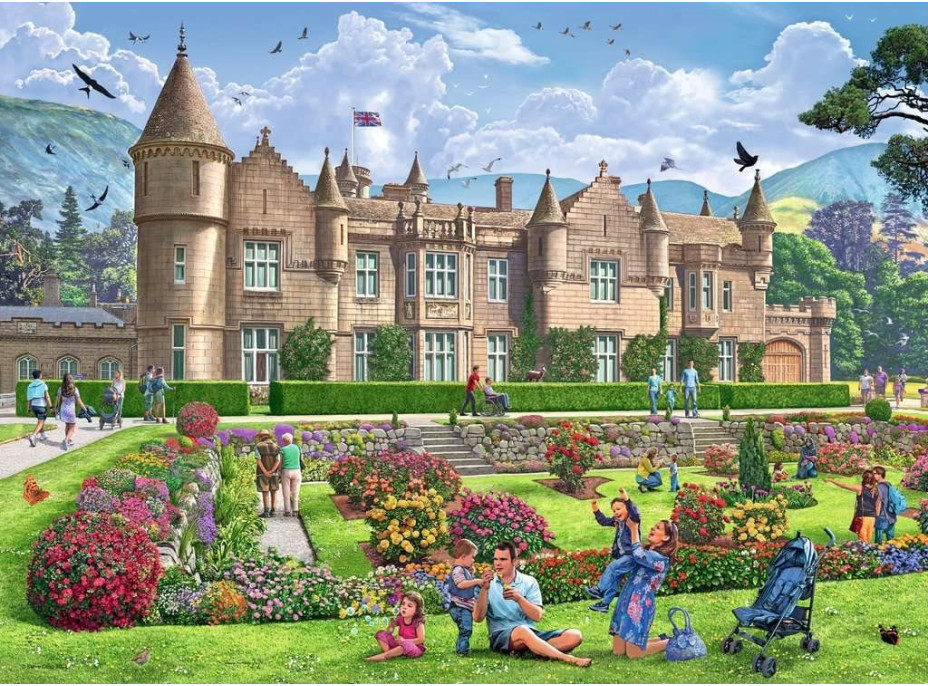 RAVENSBURGER Puzzle Kráľovskej rezidencie, Veľká Británia 4x500 dielikov