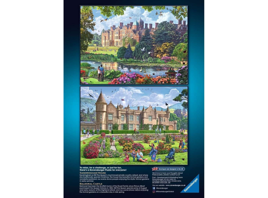 RAVENSBURGER Puzzle Kráľovskej rezidencie, Veľká Británia 4x500 dielikov