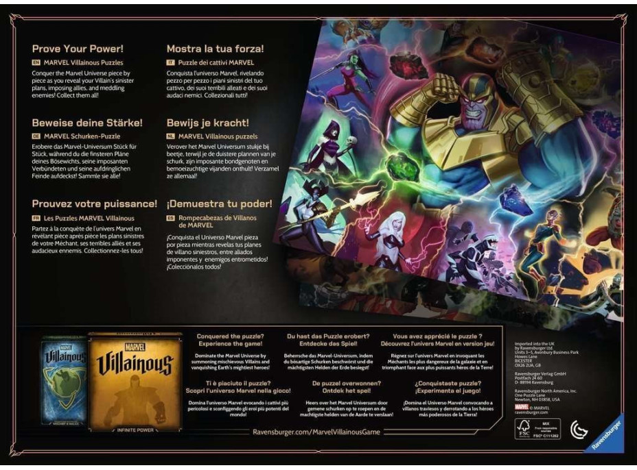 RAVENSBURGER Puzzle Marvel Villainous: Thanos 1000 dielikov