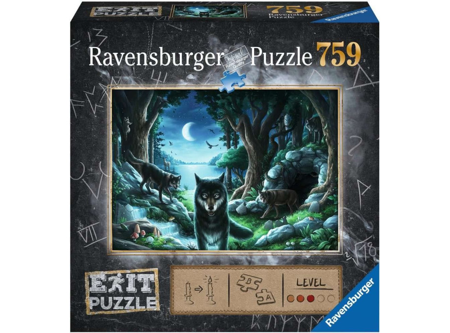 RAVENSBURGER Únikové EXIT puzzle Vlk 759 dielikov