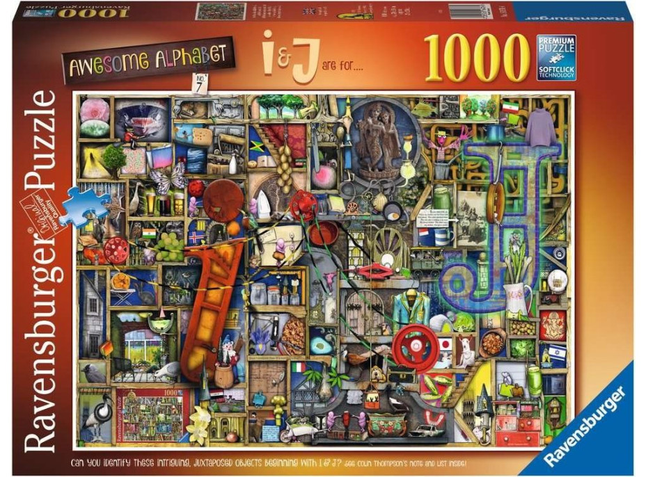 RAVENSBURGER Puzzle Úžasná abeceda - písmeno I a J 1000 dielikov