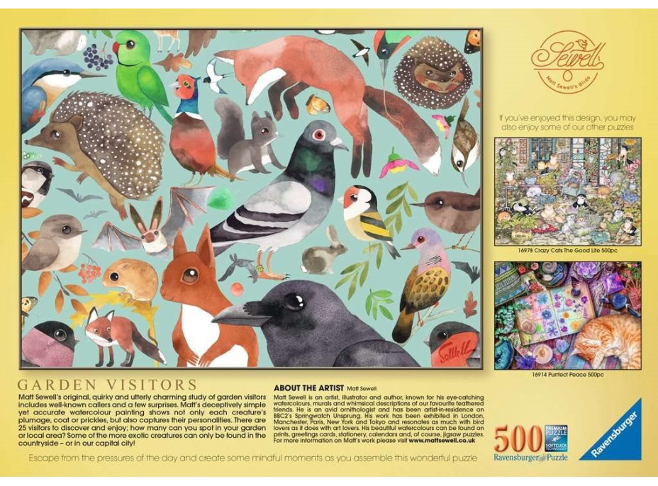 RAVENSBURGER Puzzle Návštevníci záhrady 500 dielikov