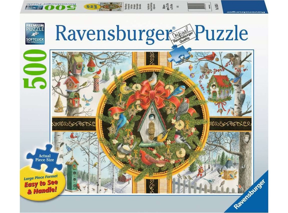 RAVENSBURGER Puzzle Vianočné spevavé vtáctvo XXL 500 dielikov