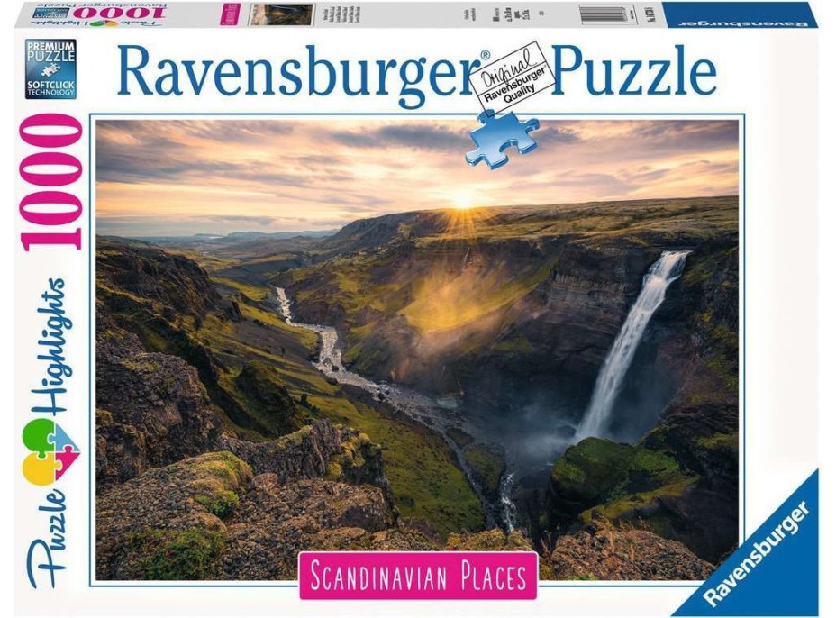 RAVENSBURGER Puzzle Vodopád Haifoss, Island 1000 dielikov