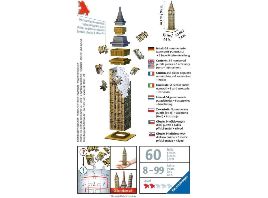 RAVENSBURGER 3D puzzle Mini Big Ben 54 dielikov