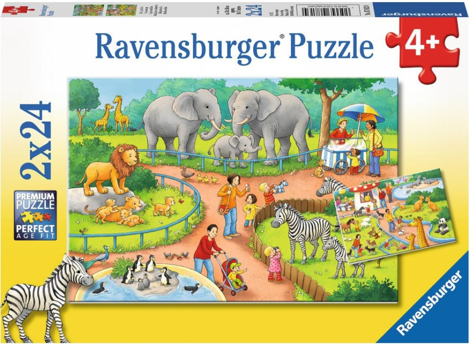 RAVENSBURGER Puzzle Deň v zoo 2x24 dielikov