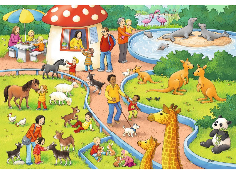 RAVENSBURGER Puzzle Deň v zoo 2x24 dielikov