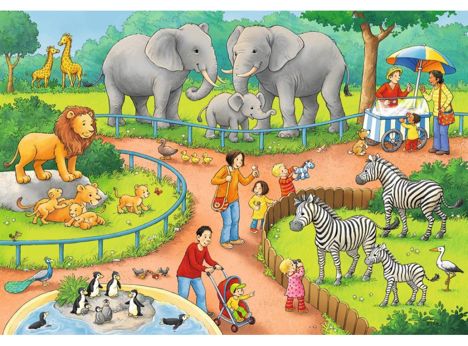 RAVENSBURGER Puzzle Deň v zoo 2x24 dielikov