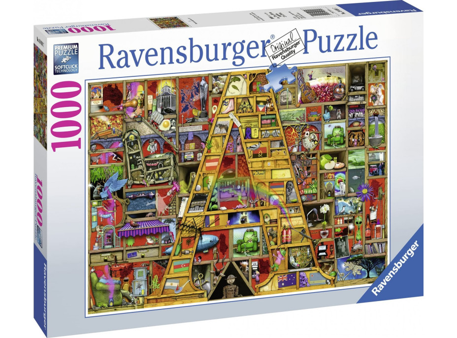 RAVENSBURGER Puzzle Úžasná abeceda - písmeno A 1000 dielikov