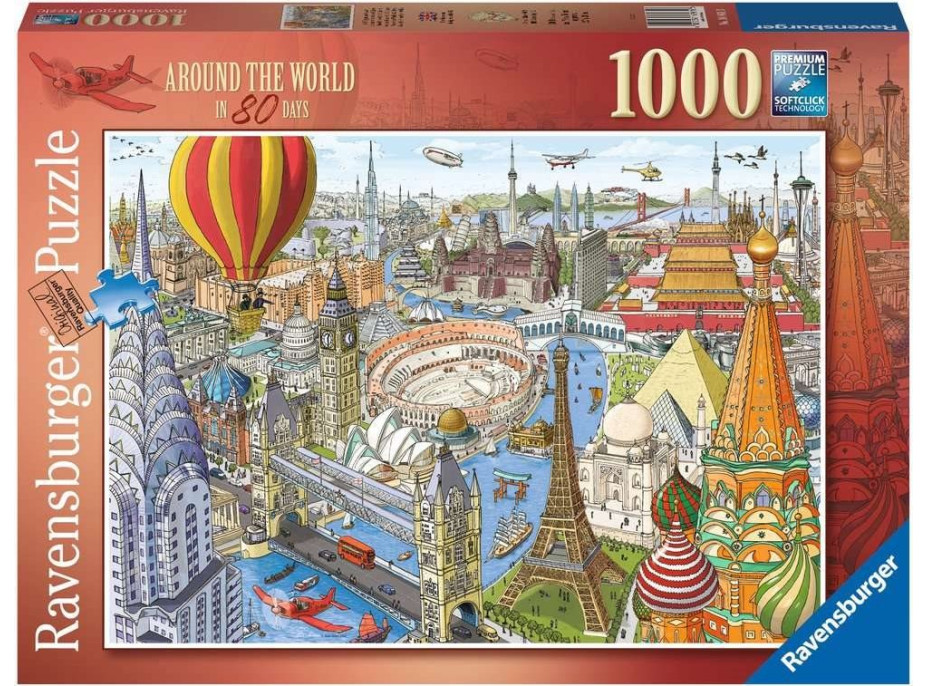 RAVENSBURGER Puzzle Cesta okolo sveta za 80 dní 1000 dielikov