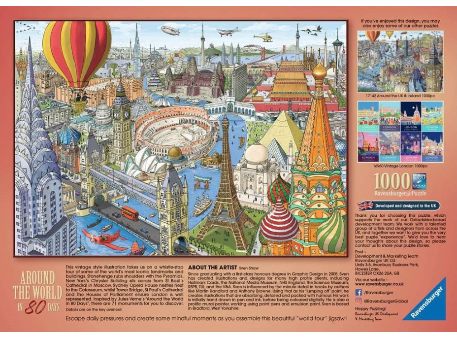 RAVENSBURGER Puzzle Cesta okolo sveta za 80 dní 1000 dielikov