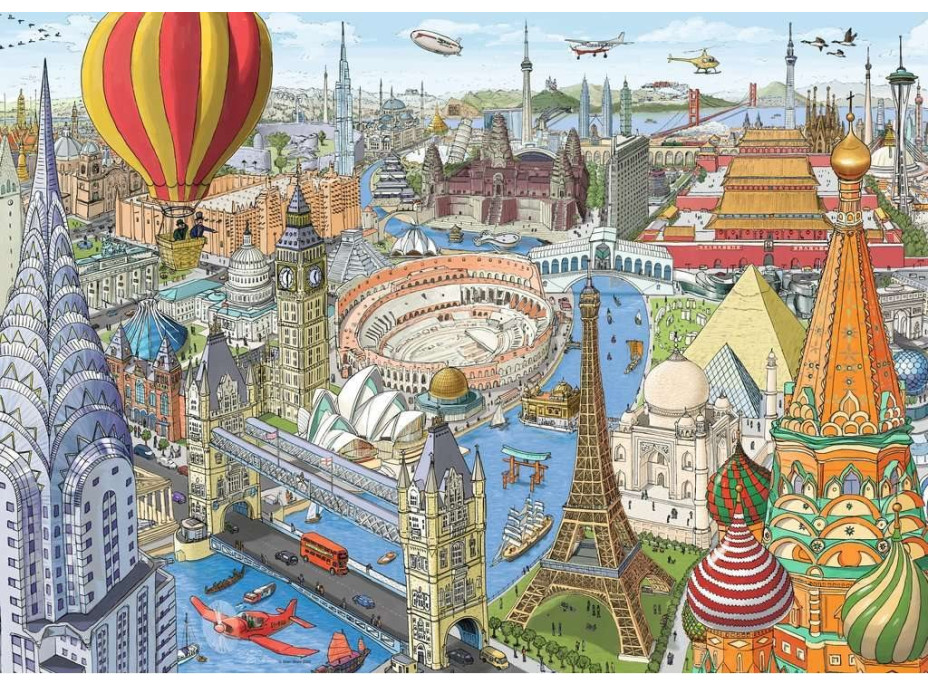 RAVENSBURGER Puzzle Cesta okolo sveta za 80 dní 1000 dielikov