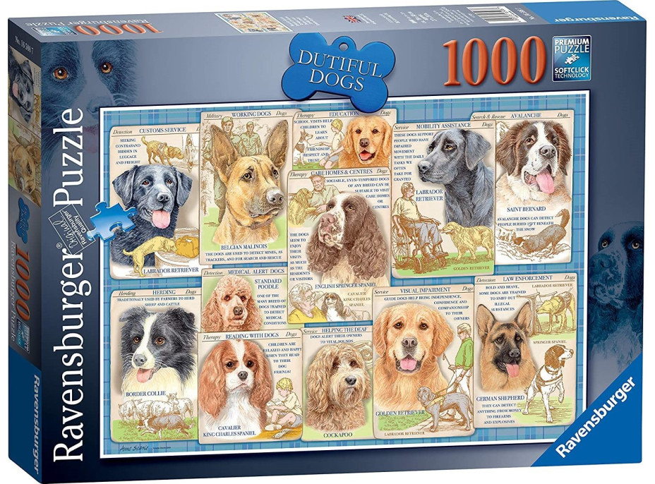 RAVENSBURGER Puzzle Poslušné psy 1000 dielikov