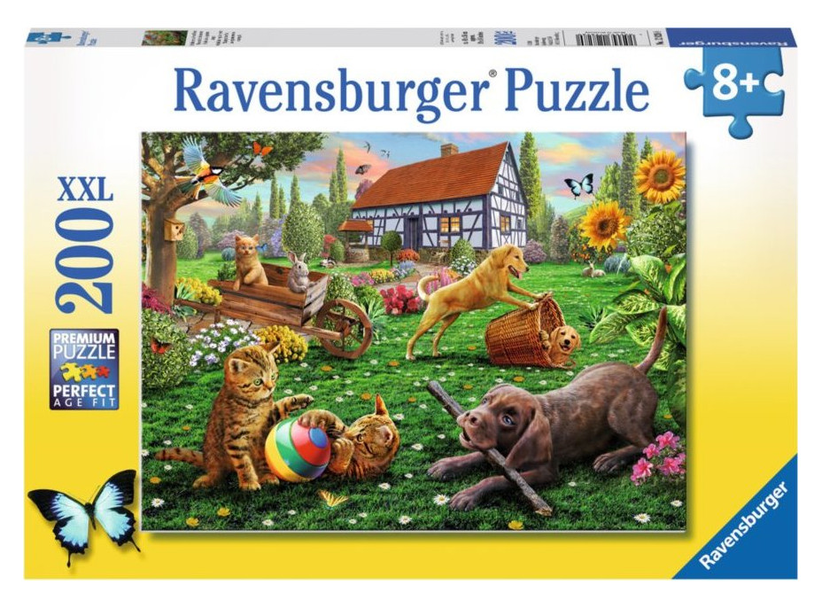 RAVENSBURGER Puzzle Hrátky na záhrade XXL 200 dielikov