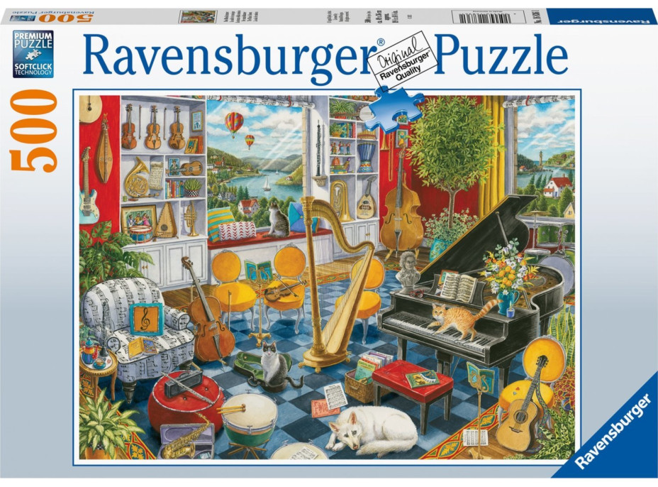 RAVENSBURGER Puzzle Hudobná miestnosť 500 dielikov