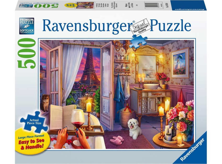 RAVENSBURGER Puzzle Útulné miesta: Kúpeľňa v Paríži XXL 500 dielikov