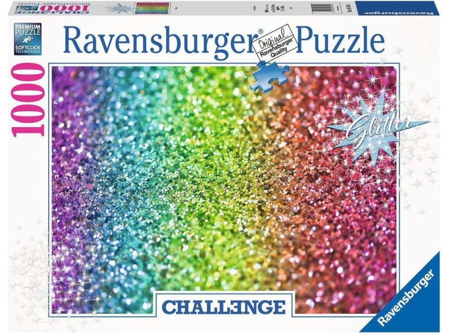 RAVENSBURGER Trblietavé puzzle Challenge: Glitter 1000 dielikov