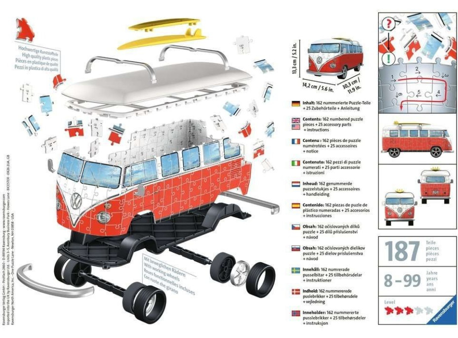 RAVENSBURGER 3D puzzle Autobus Volkswagen T1 162 dielikov