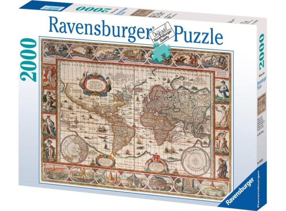 RAVENSBURGER Puzzle Mapa sveta r. 1650, 2000 dielikov