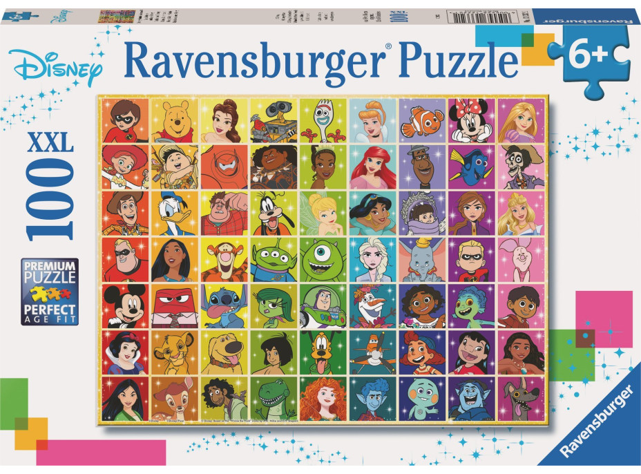 RAVENSBURGER Puzzle Disney: Postavičky XXL 100 dielikov