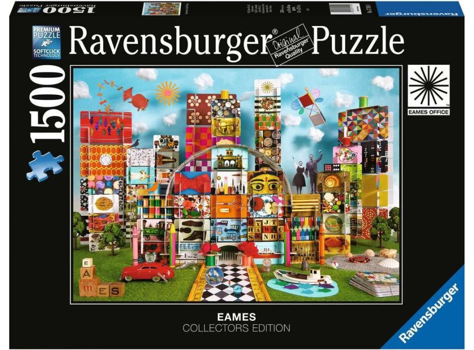 RAVENSBURGER Puzzle Eames: Domček z kariet Fantázia 1500 dielikov