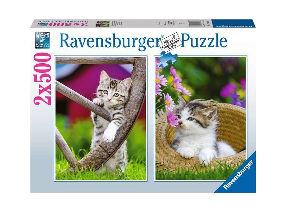 RAVENSBURGER Puzzle Mačiatka na vidieku 2x500 dielikov