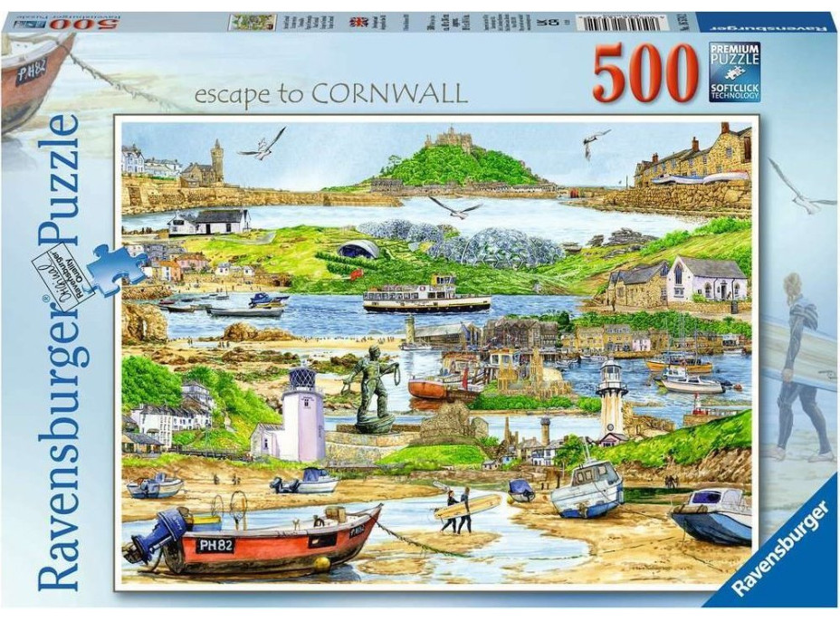 RAVENSBURGER Puzzle Útek do Cornwallu 500 dielikov