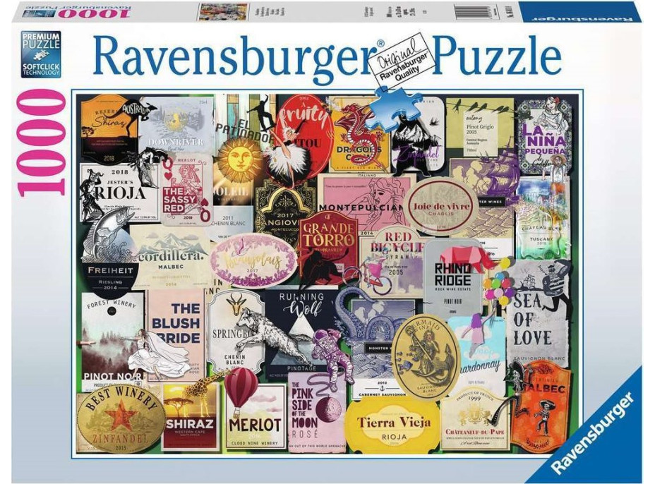 RAVENSBURGER Puzzle Vínne etikety 1000 dielikov