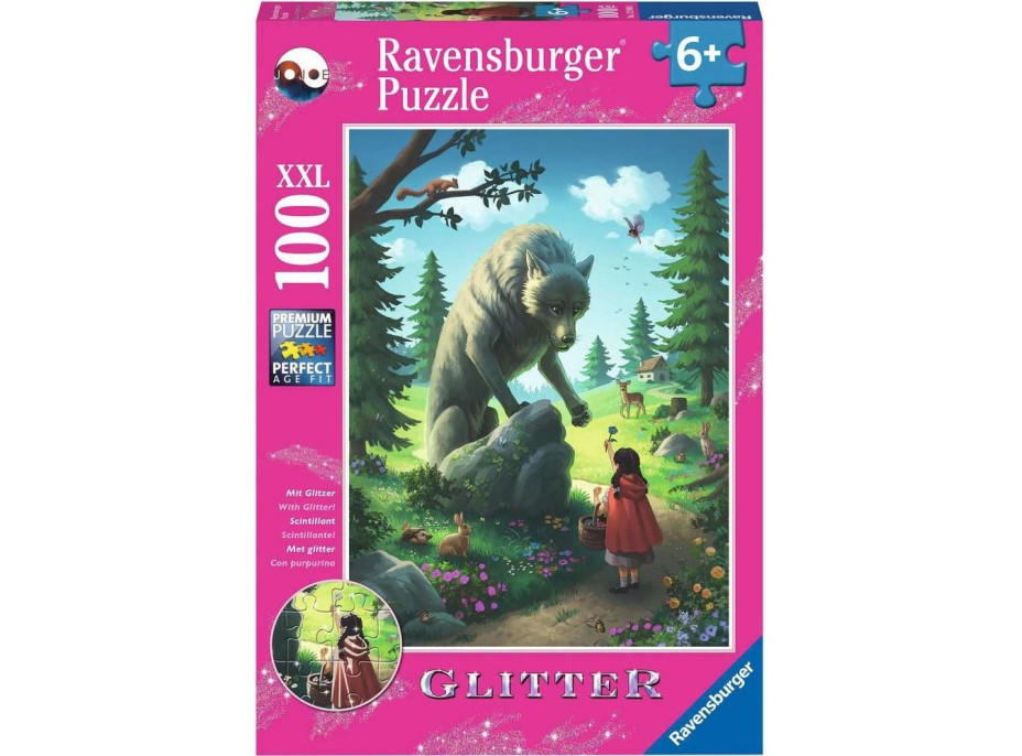 RAVENSBURGER Trblietavé puzzle Čiapočka a vlk XXL 100 dielikov