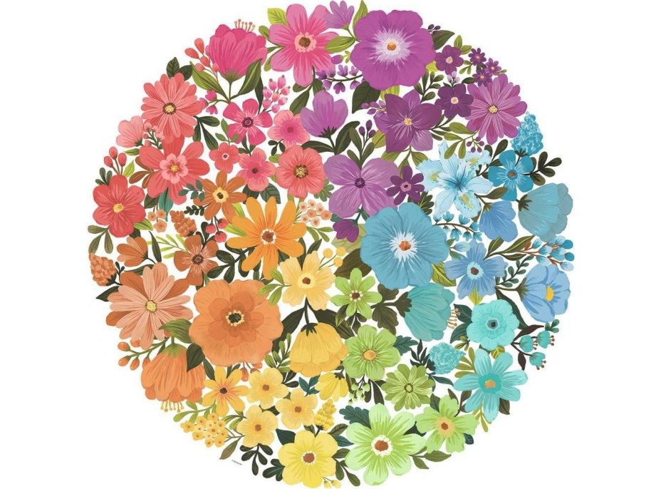 RAVENSBURGER Okrúhle puzzle Kruh farieb: Kvety 500 dielikov