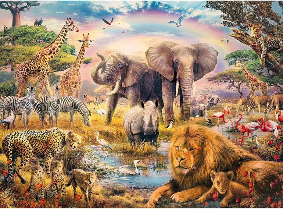 RAVENSBURGER Puzzle Africká savana XXL 100 dielikov