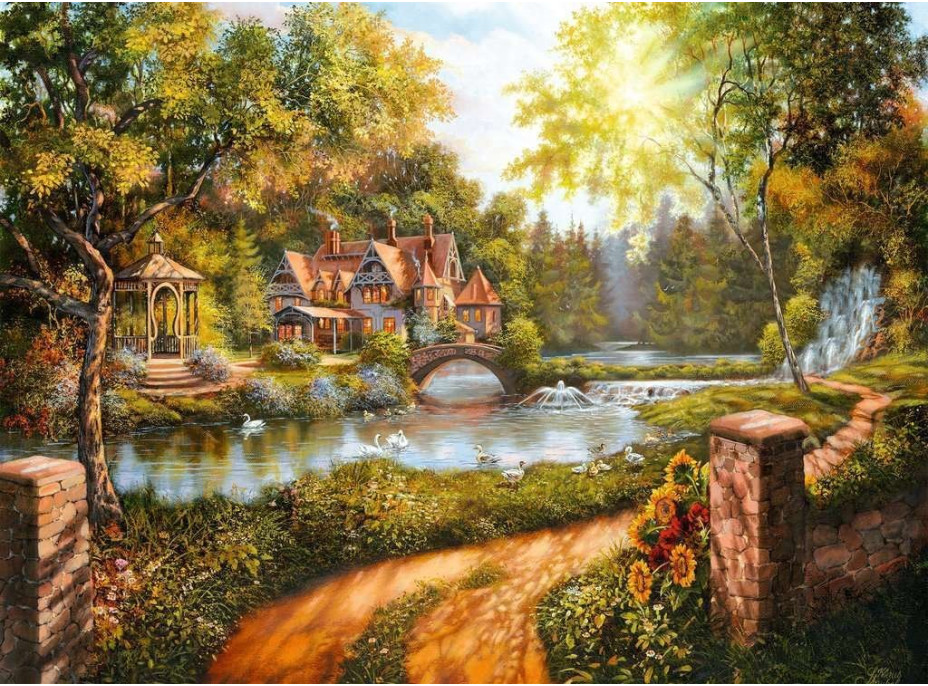 RAVENSBURGER Puzzle Domček pri rieke 500 dielikov