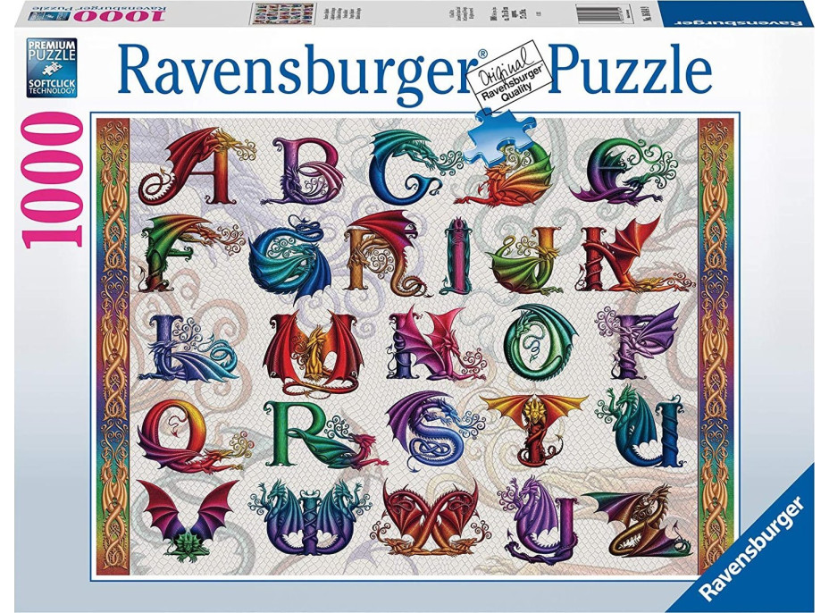 RAVENSBURGER Puzzle Dračia abeceda 1000 dielikov