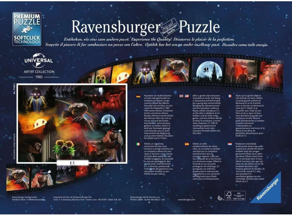 RAVENSBURGER Puzzle ET mimozemšťan 1000 dielikov