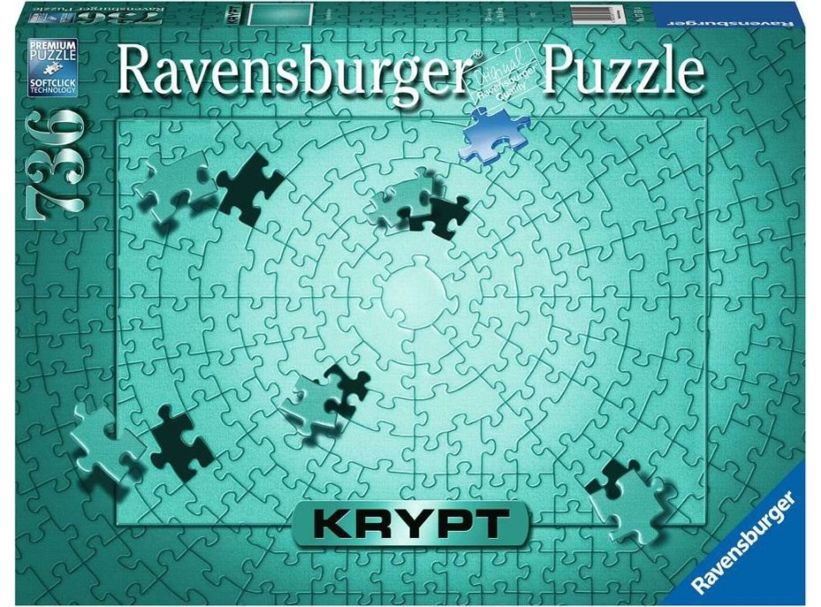 RAVENSBURGER Metalické puzzle Krypt Metallic Mint 736 dielikov