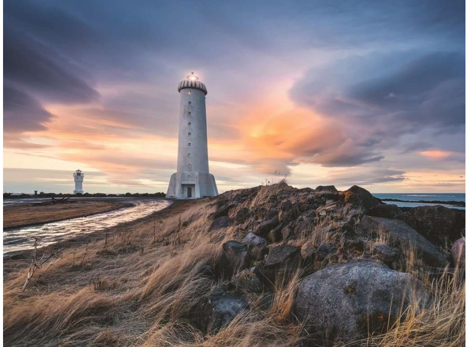 RAVENSBURGER Puzzle Magická atmosféra nad majákom Akranes, Island 1500 dielikov