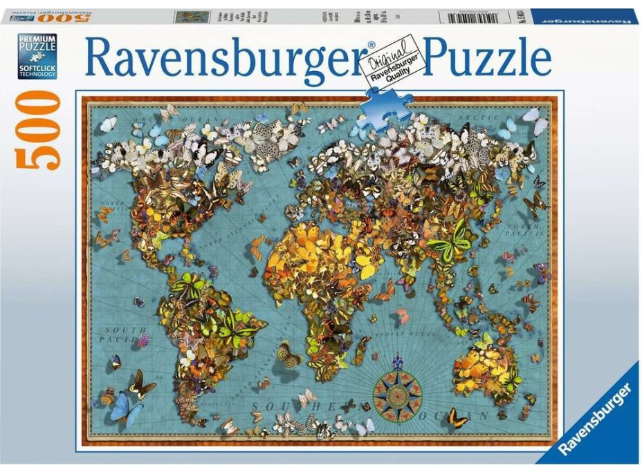 RAVENSBURGER Puzzle Motýlí svet 500 dielikov