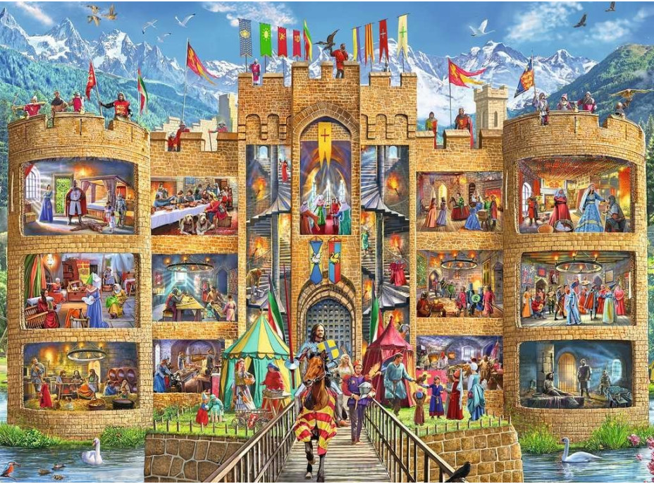 RAVENSBURGER Puzzle Pohľad do rytierskeho hradu XXL 150 dielikov