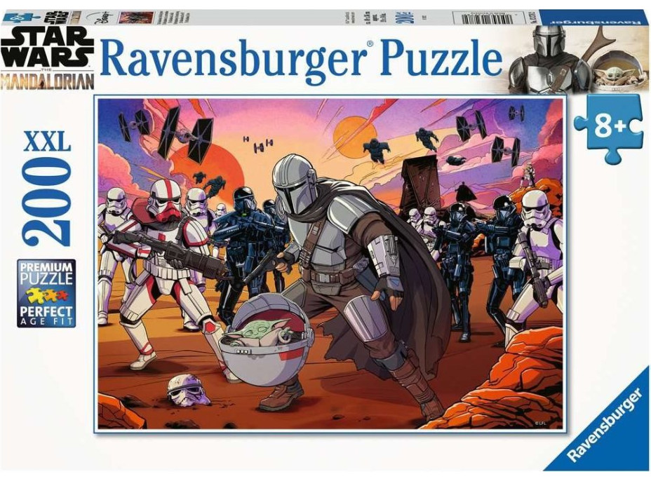 RAVENSBURGER Puzzle Star Wars - Mandalorian: Tvárou v tvár XXL 200 dielikov