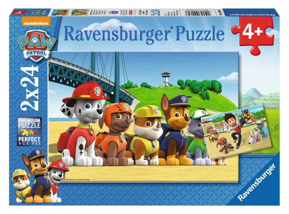 RAVENSBURGER Puzzle Tlapková patrola: Psí hrdinovia 2x24 dielikov