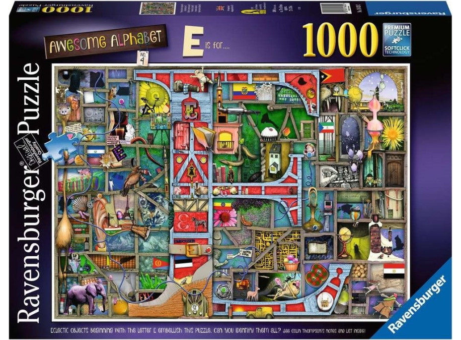 RAVENSBURGER Puzzle Úžasná abeceda - písmeno E 1000 dielikov