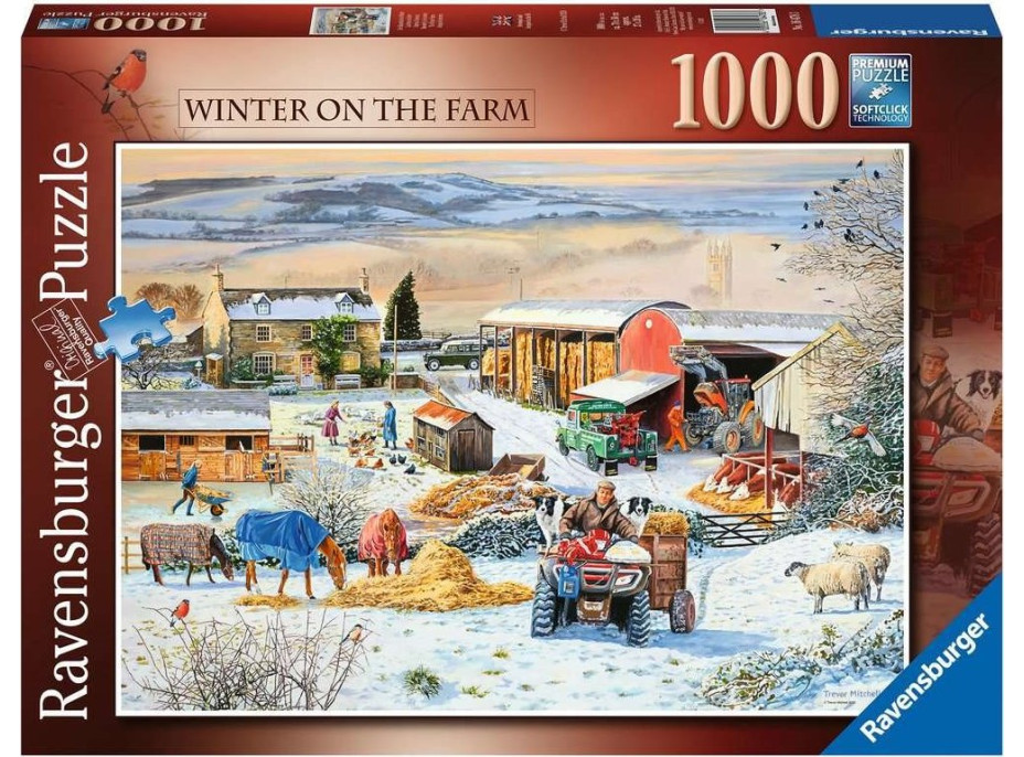 RAVENSBURGER Puzzle Zima na farme 1000 dielikov